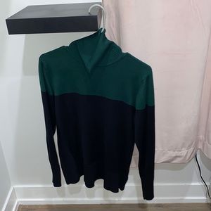 Green and Black Turtleneck Sweater, Size Large